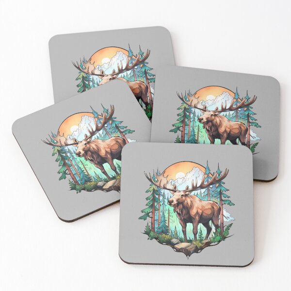 Item preview, Moose in the forest designed and sold by ArtCraftLab.