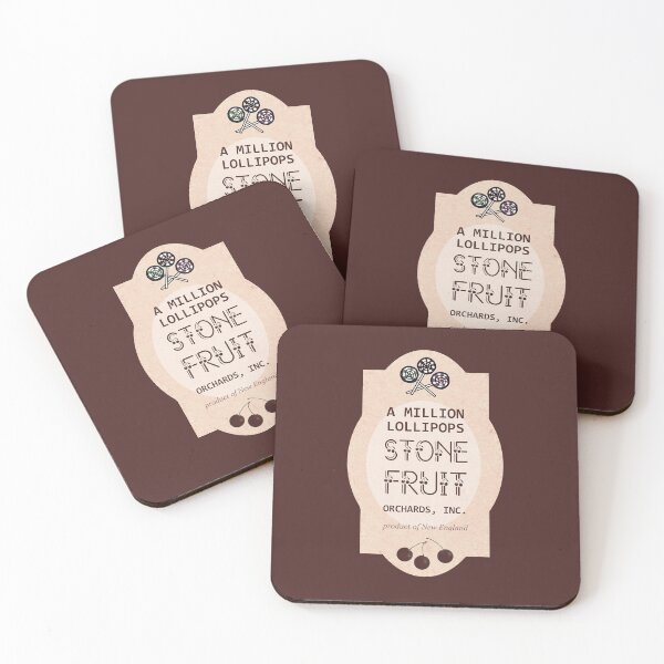 Item preview, Retro Fruit Sticker - Shirley Jackson Academia Label - A Million Lollipops Stone Fruit Orchards, New England designed and sold by LochNestFarm.