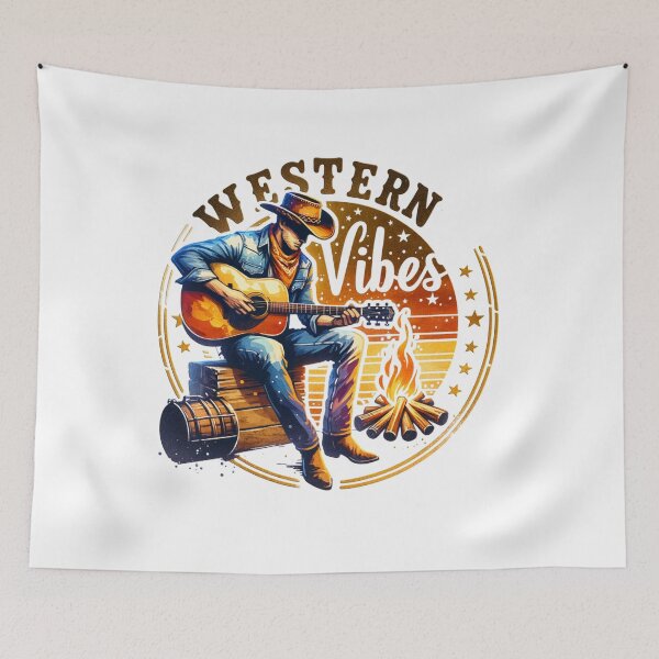 Item preview,  ✨Western Vibes – Cowboy Playing Guitar Design for T-Shirts, Mugs, Stickers & More designed and sold by artedigital99.