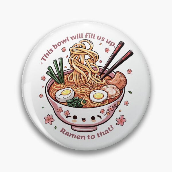 Item preview, This Bowl Will Fill Us Up Ramen to that! A Floral Feast of Black, Brown, and Pink designed and sold by SplashTastic.