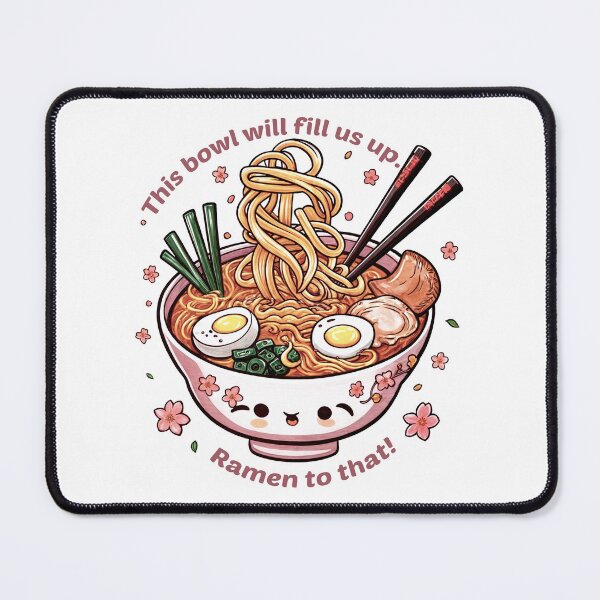 Item preview, This Bowl Will Fill Us Up Ramen to that! A Floral Feast of Black, Brown, and Pink designed and sold by SplashTastic.