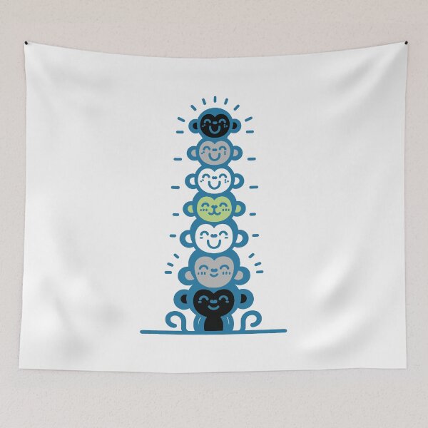 Item preview, Cute Agender Pride Flag Monkeys, Agender Stacked Monkeys designed and sold by Travelslightly.