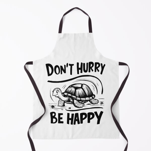 Item preview, Don't Hurry Be Happy! Cute Black And White Turtle Pun designed and sold by PMCreative.
