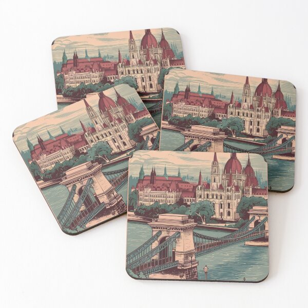 Item preview, Budapest Vintage Travel Poster designed and sold by TravelerRat.