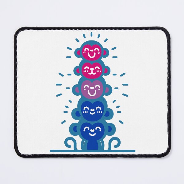Item preview, Cute Bisexual Pride Flag Monkeys, Bi Stacked Monkeys designed and sold by Travelslightly.