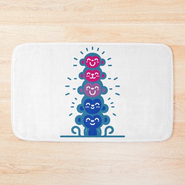 Item preview, Cute Bisexual Pride Flag Monkeys, Bi Stacked Monkeys designed and sold by Travelslightly.
