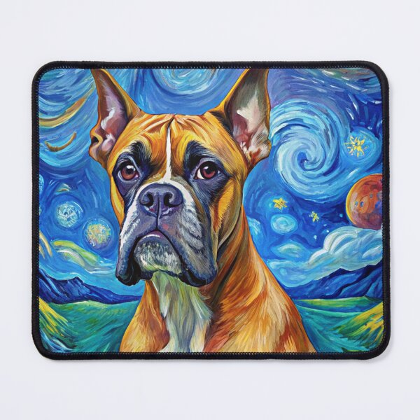 Item preview, Boxer Dog Breed Painting in Van Gogh's Starry Night Art Style designed and sold by Art-Jiyuu.
