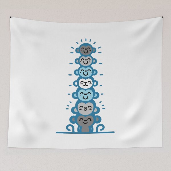 Item preview, Cute Demiboy Pride Flag Monkeys, Demiboy Stacked Monkeys designed and sold by Travelslightly.