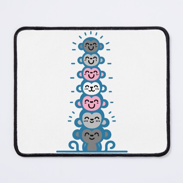 Item preview, Cute Demigirl Pride Flag Monkeys, Demigirl Stacked Monkeys designed and sold by Travelslightly.