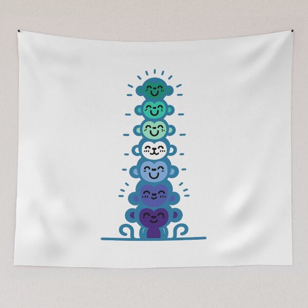 Item preview, Cute Gay MLM Pride Flag Monkeys, MLM Stacked Monkeys designed and sold by Travelslightly.