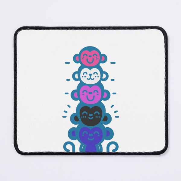 Item preview, Cute Genderfluid Pride Flag Monkeys, Genderfluid Stacked Monkeys designed and sold by Travelslightly.