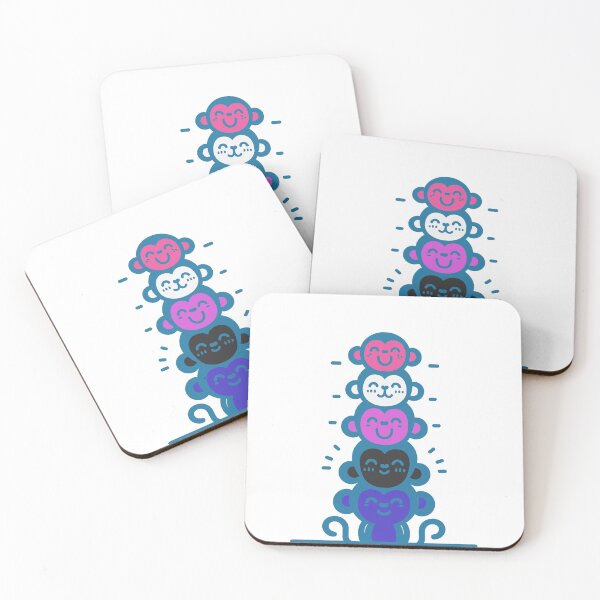 Item preview, Cute Genderfluid Pride Flag Monkeys, Genderfluid Stacked Monkeys designed and sold by Travelslightly.
