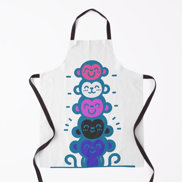 Item preview, Cute Genderfluid Pride Flag Monkeys, Genderfluid Stacked Monkeys designed and sold by Travelslightly.