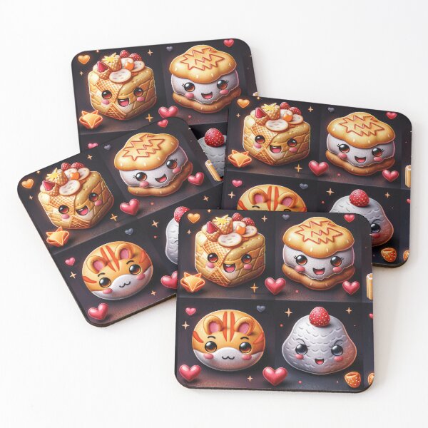 Item preview, Cute Kawaii Pastry Characters with Heart Decorations designed and sold by AI Gizmo.
