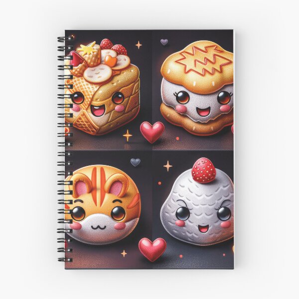 Item preview, Cute Kawaii Pastry Characters with Heart Decorations designed and sold by AI Gizmo.