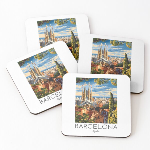 Item preview, A Vintage Travel Illustration of Barcelona - Spain  designed and sold by GoodOldVintage.