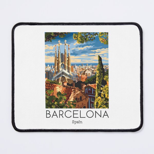 Item preview, A Vintage Travel Illustration of Barcelona - Spain designed and sold by GoodOldVintage.