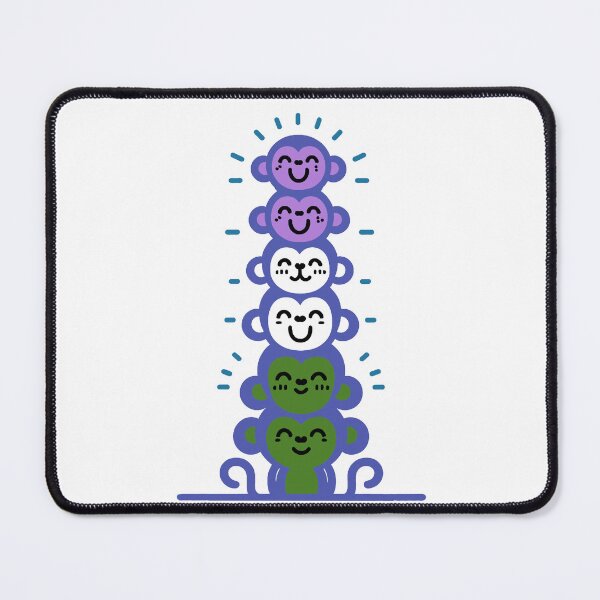 Item preview, Cute Genderqueer Pride Flag Monkeys, Genderqueer Stacked Monkeys designed and sold by Travelslightly.