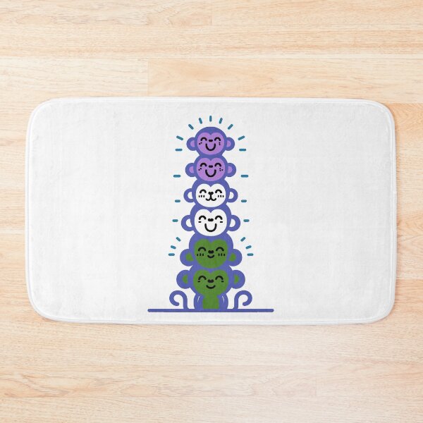 Item preview, Cute Genderqueer Pride Flag Monkeys, Genderqueer Stacked Monkeys designed and sold by Travelslightly.