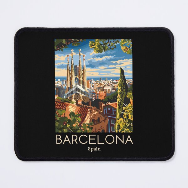 Item preview, A Vintage Travel Illustration of Barcelona - Spain designed and sold by GoodOldVintage.