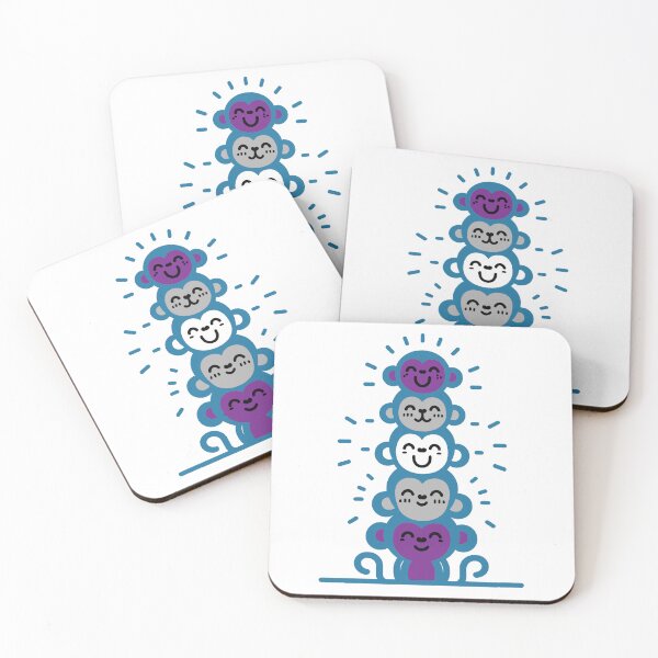 Item preview, Cute Graysexual Pride Flag Monkeys, Greysexual Stacked Monkeys designed and sold by Travelslightly.