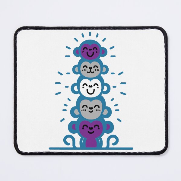 Item preview, Cute Graysexual Pride Flag Monkeys, Greysexual Stacked Monkeys designed and sold by Travelslightly.