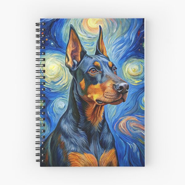 Item preview, Doberman Pinscher Dog Breed Painting in Van Gogh's Starry Night Art Style designed and sold by Art-Jiyuu.