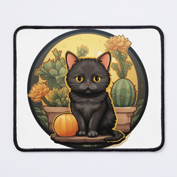 Item preview, Magic Cat Surrounded by Succulents and Pumpkins designed and sold by DotLineColor.