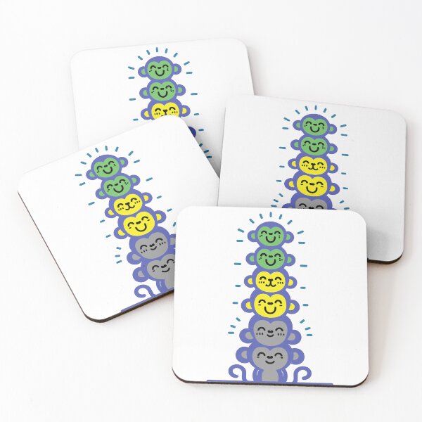 Item preview, Cute Lithromantic Pride Flag Monkeys, Lithromantic Stacked Monkeys designed and sold by Travelslightly.