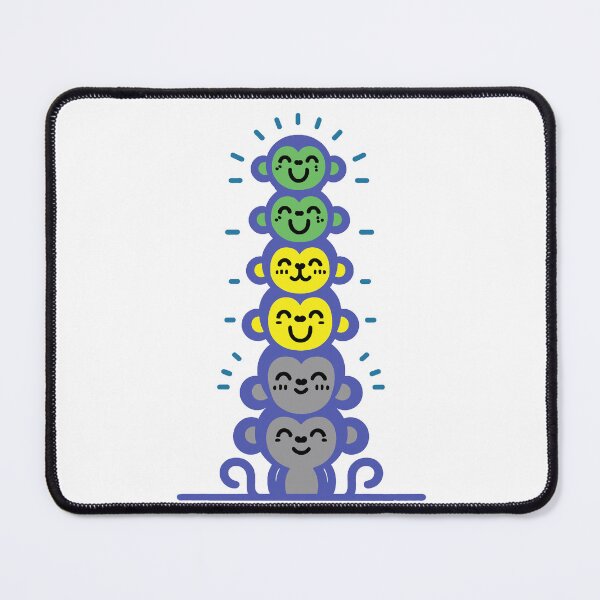 Item preview, Cute Lithromantic Pride Flag Monkeys, Lithromantic Stacked Monkeys designed and sold by Travelslightly.