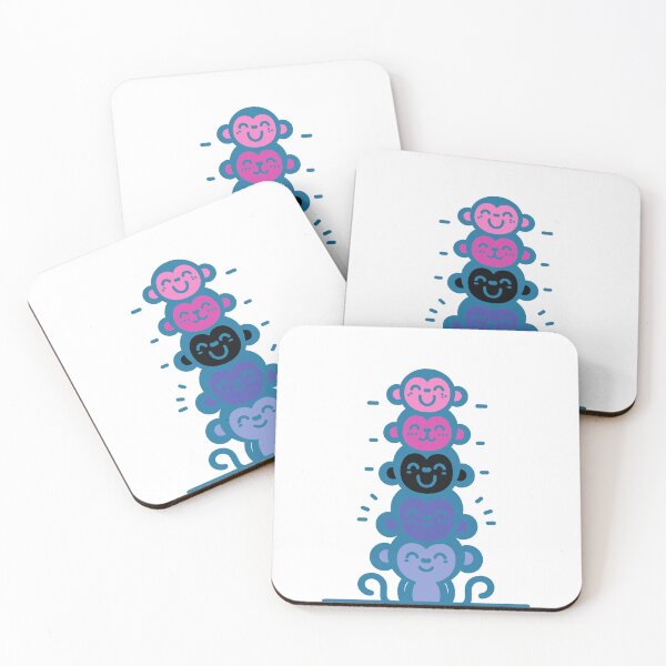 Item preview, Cute Omnisexual Pride Flag Monkeys, Omni Stacked Monkeys designed and sold by Travelslightly.