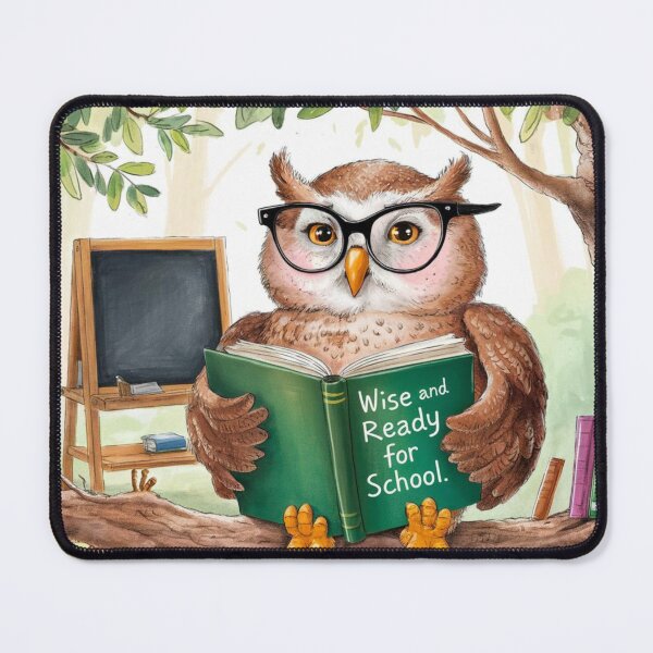 Item preview, WISE AND READY FOR SCHOOL, OWL IMAGE, designed and sold by YourTrendyTees.