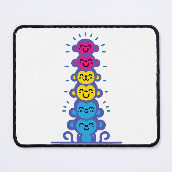 Item preview, Cute Pansexual Pride Flag Monkeys, Pan Stacked Monkeys designed and sold by Travelslightly.