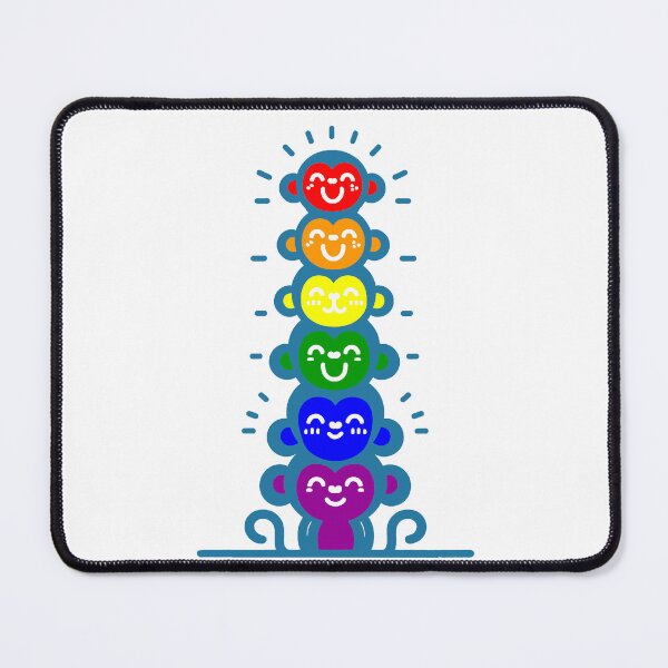 Item preview, Cute LGBTQ Rainbow Pride Flag Monkeys, Rainbow Stacked Monkeys designed and sold by Travelslightly.