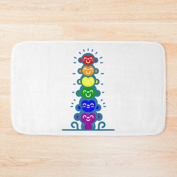 Item preview, Cute LGBTQ Rainbow Pride Flag Monkeys, Rainbow Stacked Monkeys designed and sold by Travelslightly.