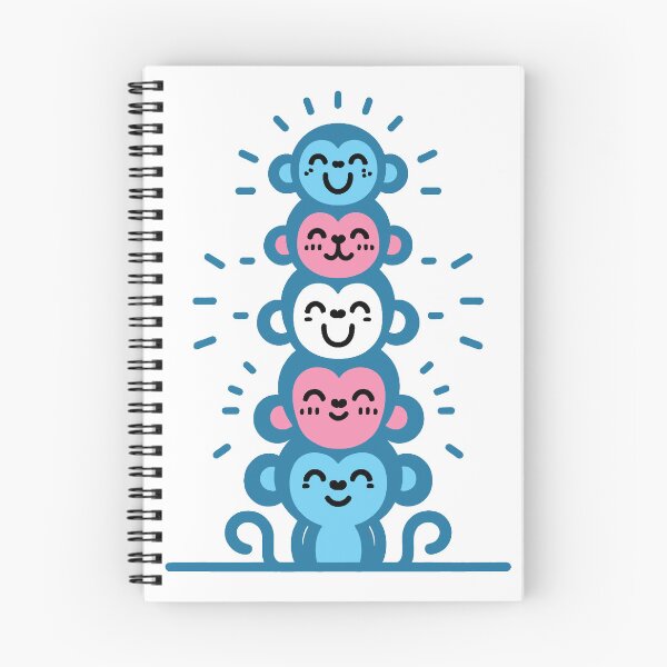 Item preview, Cute Transgender Pride Flag Monkeys, Trans Stacked Monkeys designed and sold by Travelslightly.