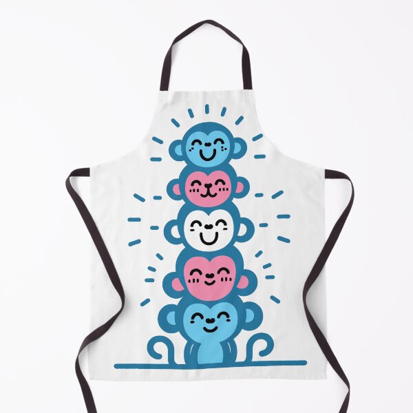 Item preview, Cute Transgender Pride Flag Monkeys, Trans Stacked Monkeys designed and sold by Travelslightly.
