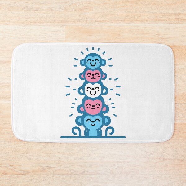 Item preview, Cute Transgender Pride Flag Monkeys, Trans Stacked Monkeys designed and sold by Travelslightly.