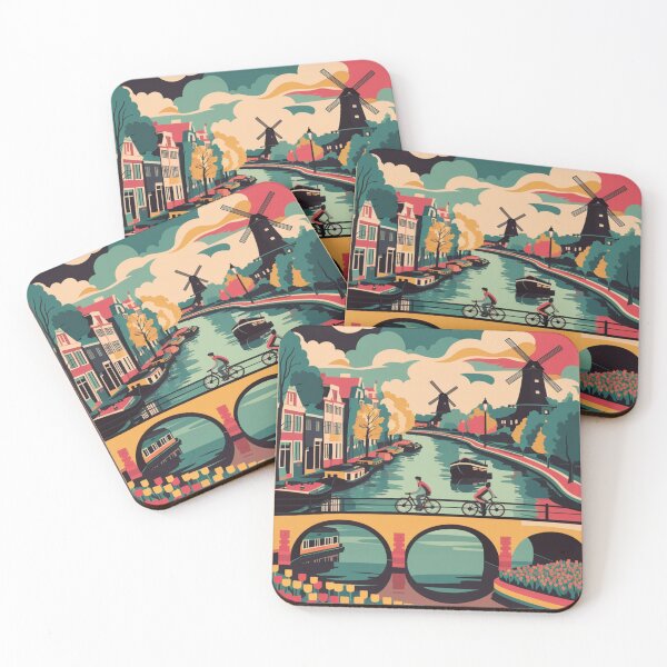 Item preview, Amsterdam Vintage Travel Poster designed and sold by TravelerRat.