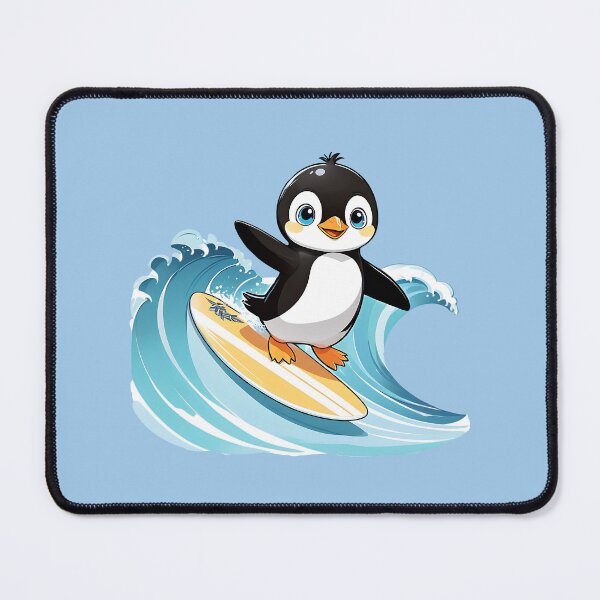 Item preview, Kawaii Penguin Surfboarding designed and sold by Myra365Art.