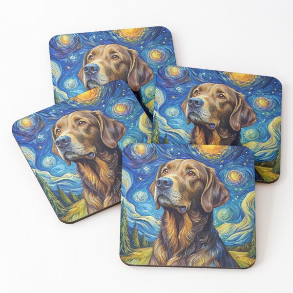 Item preview, Labrador Retriever Dog Breed Painting in Van Gogh's Starry Night Art Style designed and sold by Art-Jiyuu.