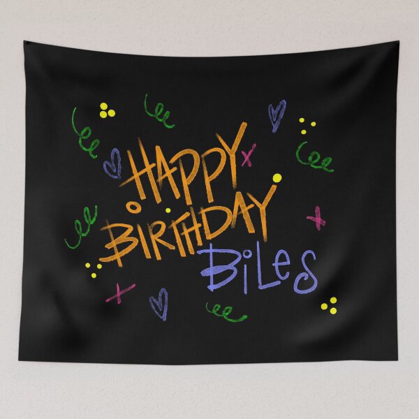 Item preview, HAPPY BIRTHDAY BILES CUSTOM NAME  designed and sold by GIVENGRACE.ART.