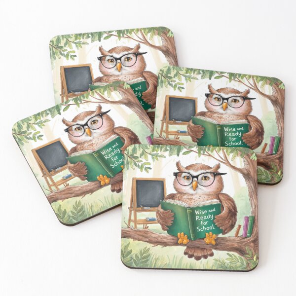 Item preview, WISE AND READY FOR SCHOOL, OWL IMAGE,  designed and sold by YourTrendyTees.