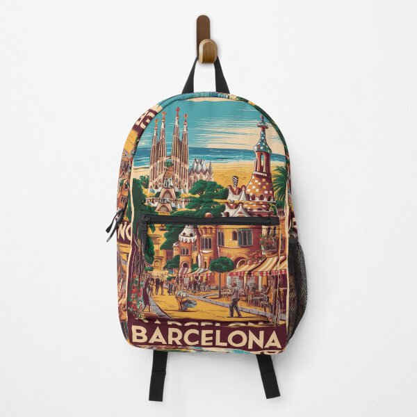 Item preview, Barcelona Vintage Travel Poster designed and sold by TravelerRat.