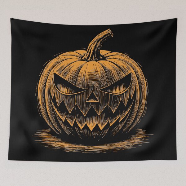 Item preview,  Jack-o'-Lantern Halloween Scary Face Pumpkin designed and sold by popanato.
