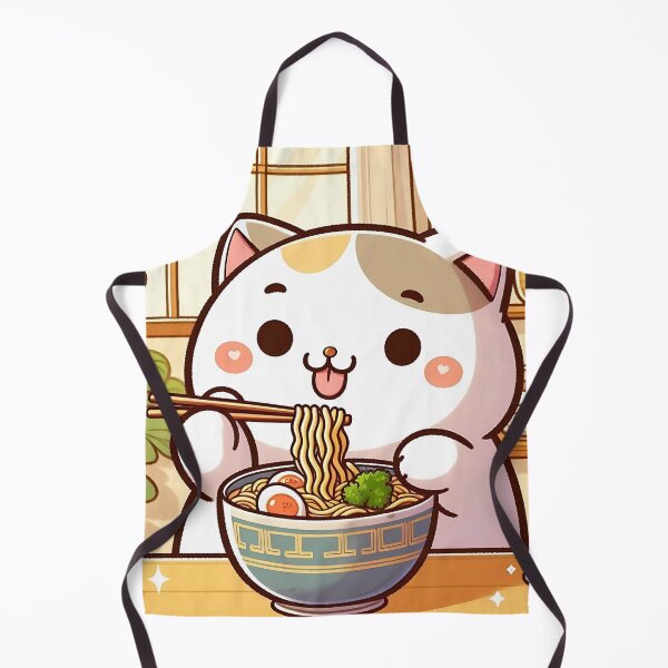 Item preview, Kawaii cat enjoying ramen noodles designed and sold by SekoOne.
