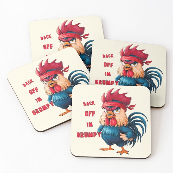 Item preview, A rooster with the words "back off, I'm grumpy" designed and sold by NiRia Spot.
