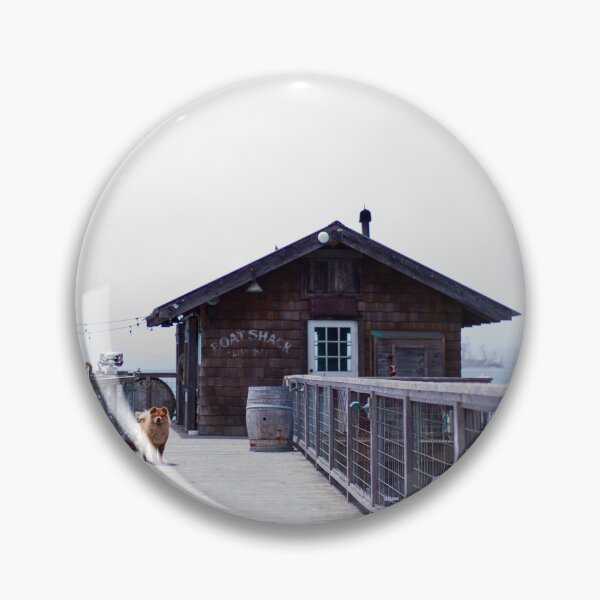 Item preview, Charming Dock at Tomales Bay California with Dog and Rustic Shack designed and sold by World Wondering Travel Photography.