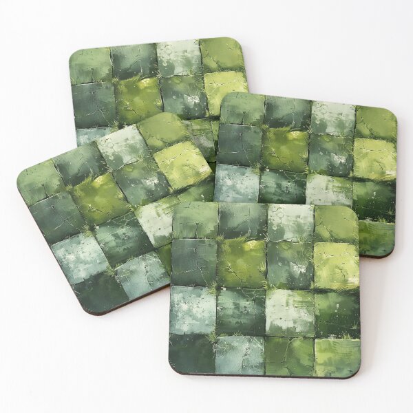 Item preview, Green Grassy Squares designed and sold by KootenayDesigns.