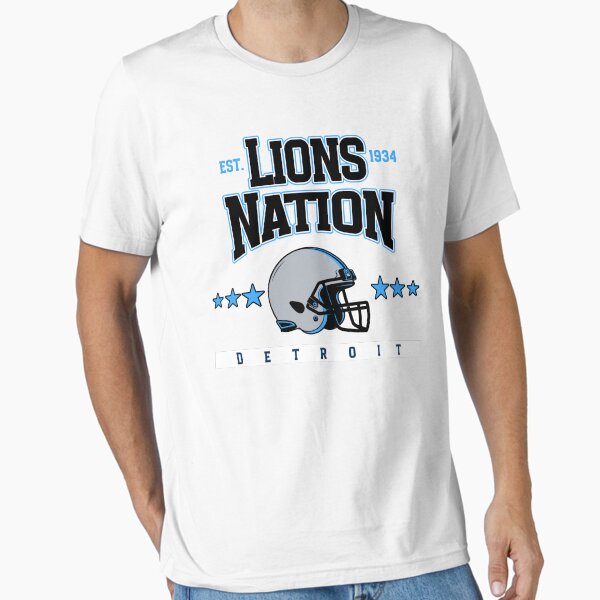 Item preview, Lions Nation Detroit Football t shirt designed and sold by BCraftTee.
